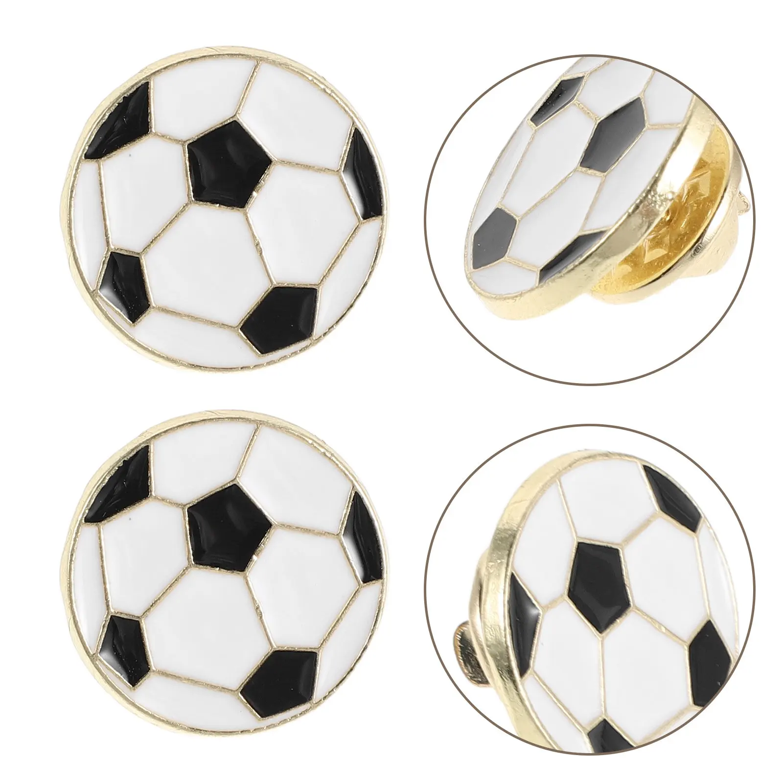 5pcs Soccer Brooch Pins – Football Lapel Pins for Jerseys, Backpacks, Hats & Sports Souvenirs