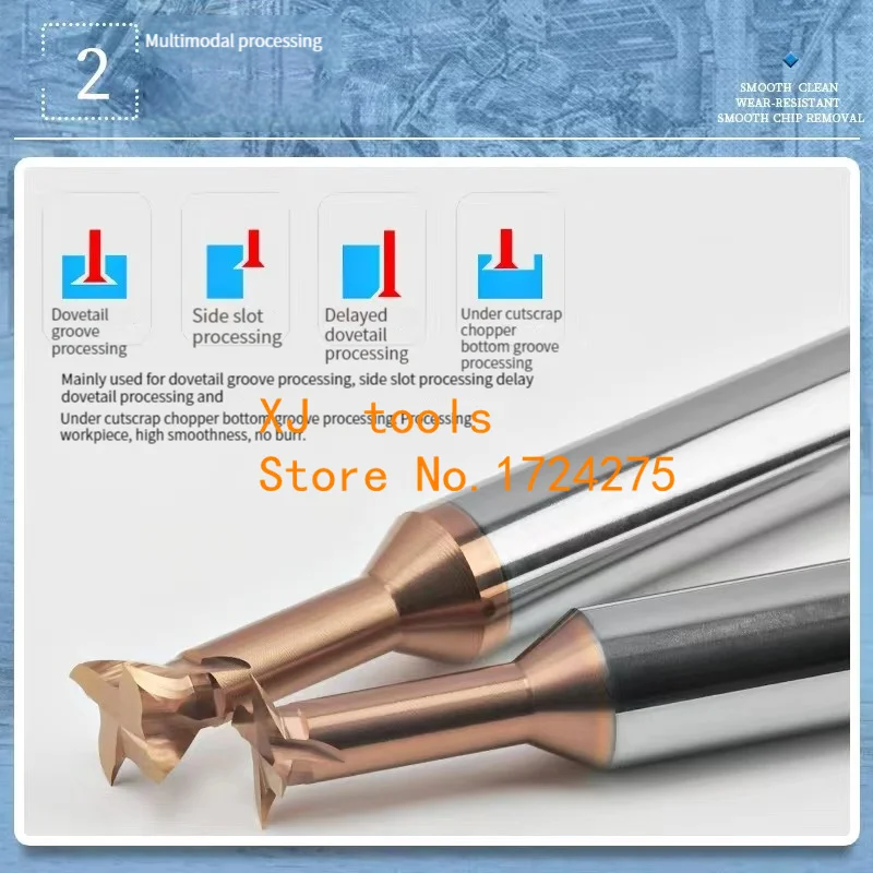 1pc Carbide Dovetail Milling Cutter CNC Tool 45 60 75 Degree 5mm 6mm 8mm 10mm 12mm Alloy Steel Machining Tool for Metal End Mill