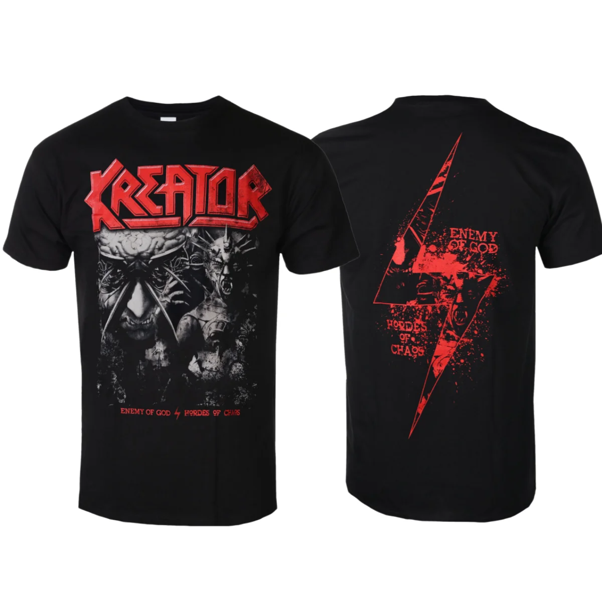 Kreator - Enemy Of Chaos Printed T-shirt - Thrash Metal Band Style Daily T-shirt - Suitable for Both Men and Women