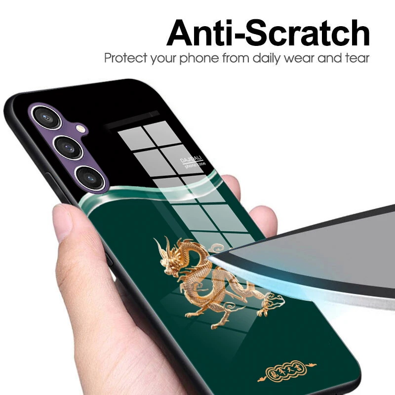Dragon Fundas for Samsung Galaxy A04 A05 A22 A23 A24 A25 A34 A33 A35 A55 M54 S22 S23 S24 PLUS ULTRA 5G Tempered Glass Case Cover