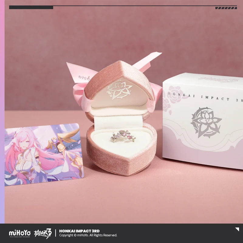 Official Merch miHoYo Honkai Impact 3rd Elysia Ring Original Authentic ELYSIA Prop Collection Herrscher of Human: Ego Oath Ring