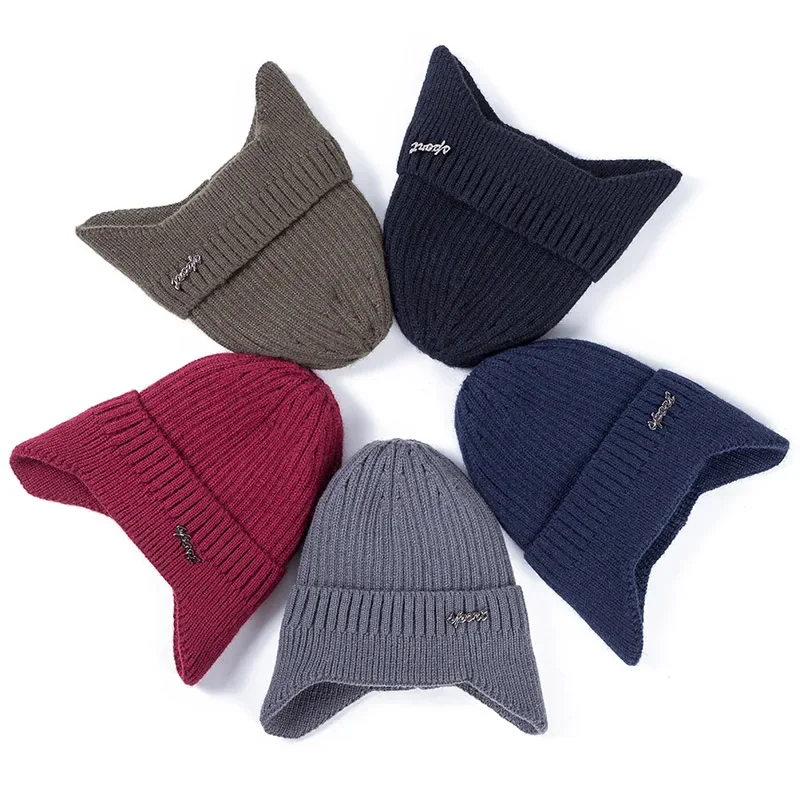 Hot Sale Ear Protection Winter Hats Stylish Soft Beanie Hat For Men Women Classic Knit Earflap Hat Warm Cap With Ears