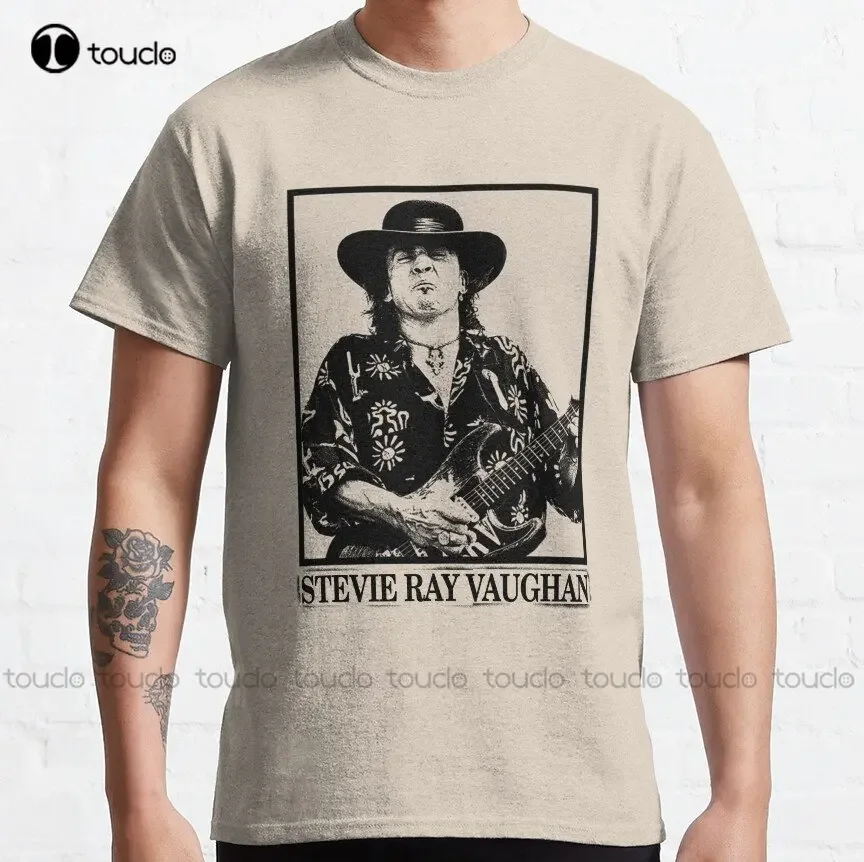 Stevie Ray Vaughan Blues Rock Music Legend Classic T-Shirt Custom Aldult Teen Unisex Digital Printing Tee Shirts Custom Gift