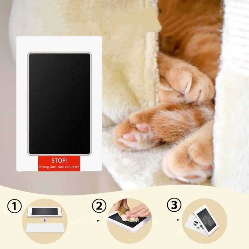 Katze Hund Pfotenabdruck Tintenset Pad Baby Fußabdrücke Neugeborene Dusche Handabdruck Einfach Diy Clean Touch Tintenlos Sicher Ungiftig Haustier Souvenir – Detail 8