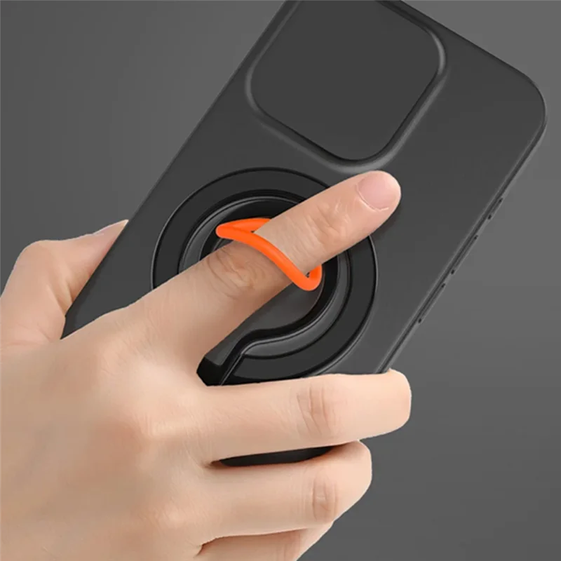 

Магнитный держатель для кольца на палец телефона, перезаряжаемый, адсорбированный на 360° ° Вращающийся складной с силиконовым кольцом на палец