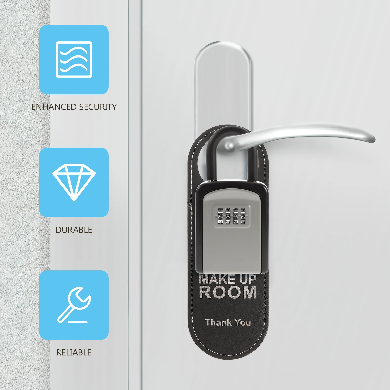 Key Safe Box Outdoor Waterproof Security Lock Box 4- Combination Resettable Steel Storage For House Office