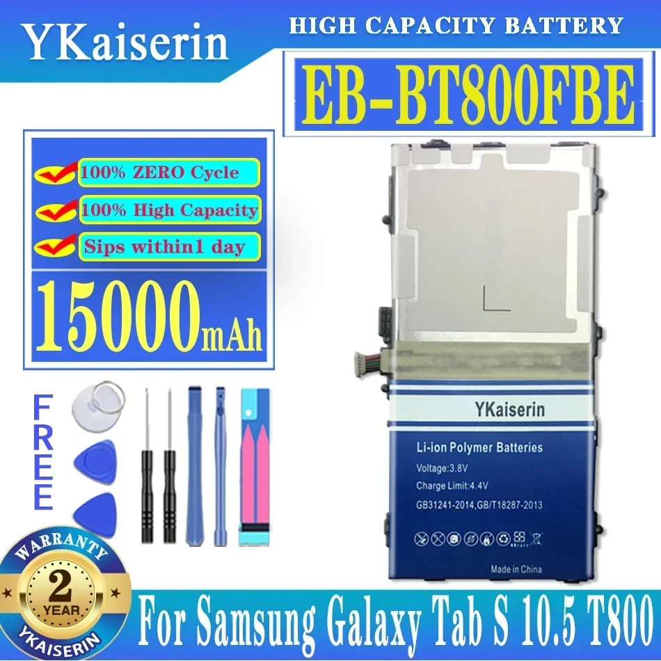 15000mAh Tablet Battery for Samsung Galaxy Tab S 10.5 T800 T801 T805 EB-BT800FBE