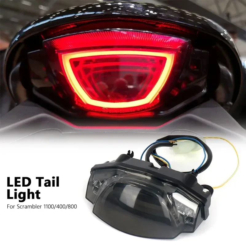 For Ducati SCRAMBLER 400 800 Scrambler 1100 LED Rear Tail Light Brake Smoke w/ Flashing Turn Signal Lamp Motorcycle Accessories