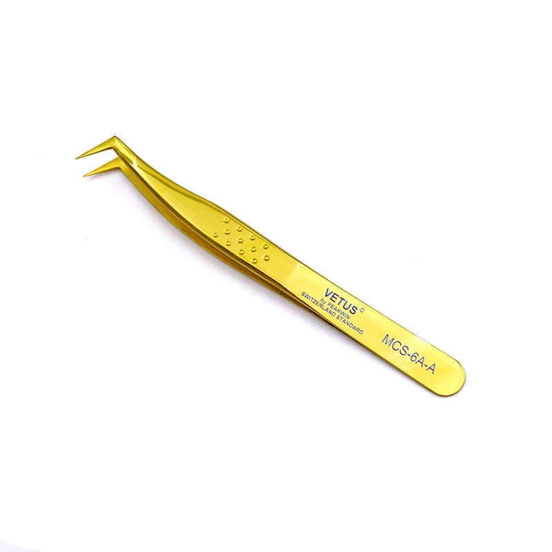 1Pcs Vetus MCS-6A-A Tweezer Rvs Volume Valse Wimper Extension Pincet Anti-Statische Wenkbrauw Fan Lash Premium Tweezer