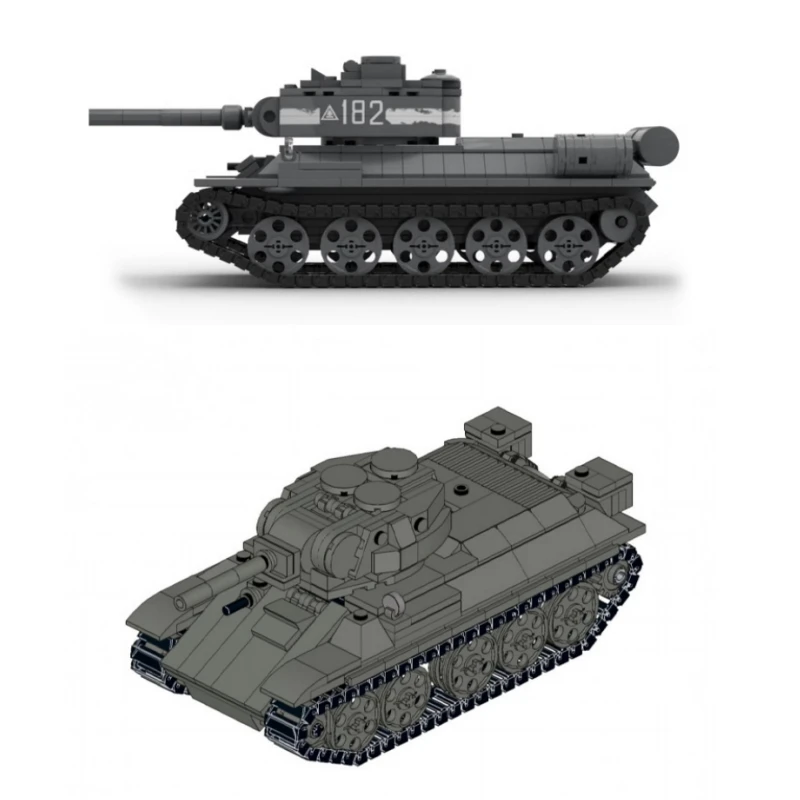 T-34 Heavy Tank Model Tracked Armored Fighting Vehicle Building Blocks Adults Birthday Gifts Military Kids Educational  DIY Toys