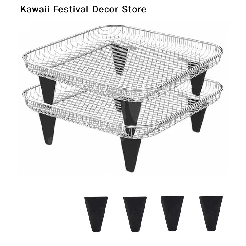 【K】4/6/8Pcs Dewatering Rack Buffer Pad Air Fryer Silicone Feet Steam Protector For Dehydrator Racks Tabs Silica Gel Tray Bumpers