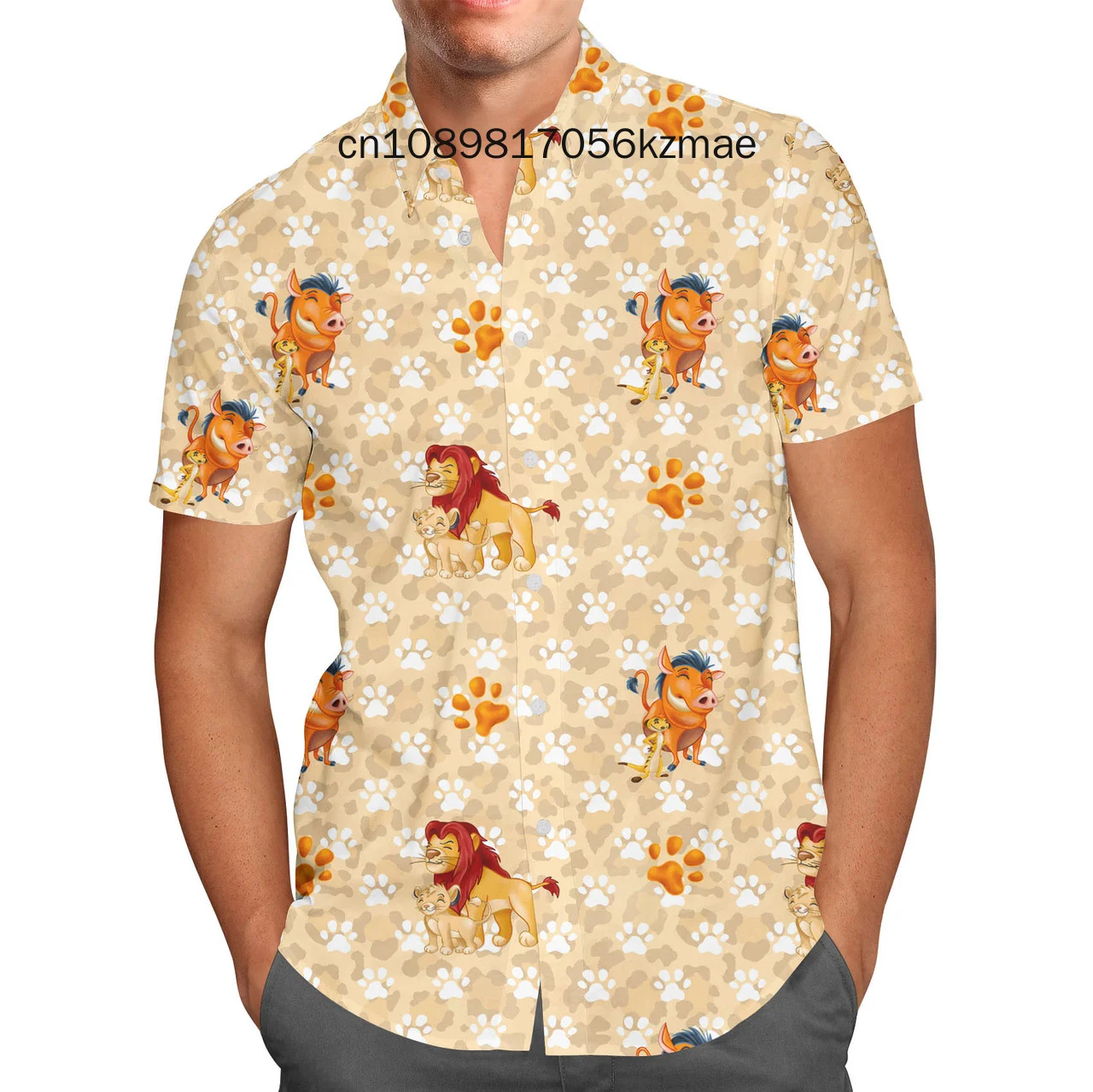 Disney Lion King Sketched Hawaii shirt Mens Women Short Sleeve Button Up Shirt Disney Hawaiian Shirt Cartoon Kids Beach Shirt