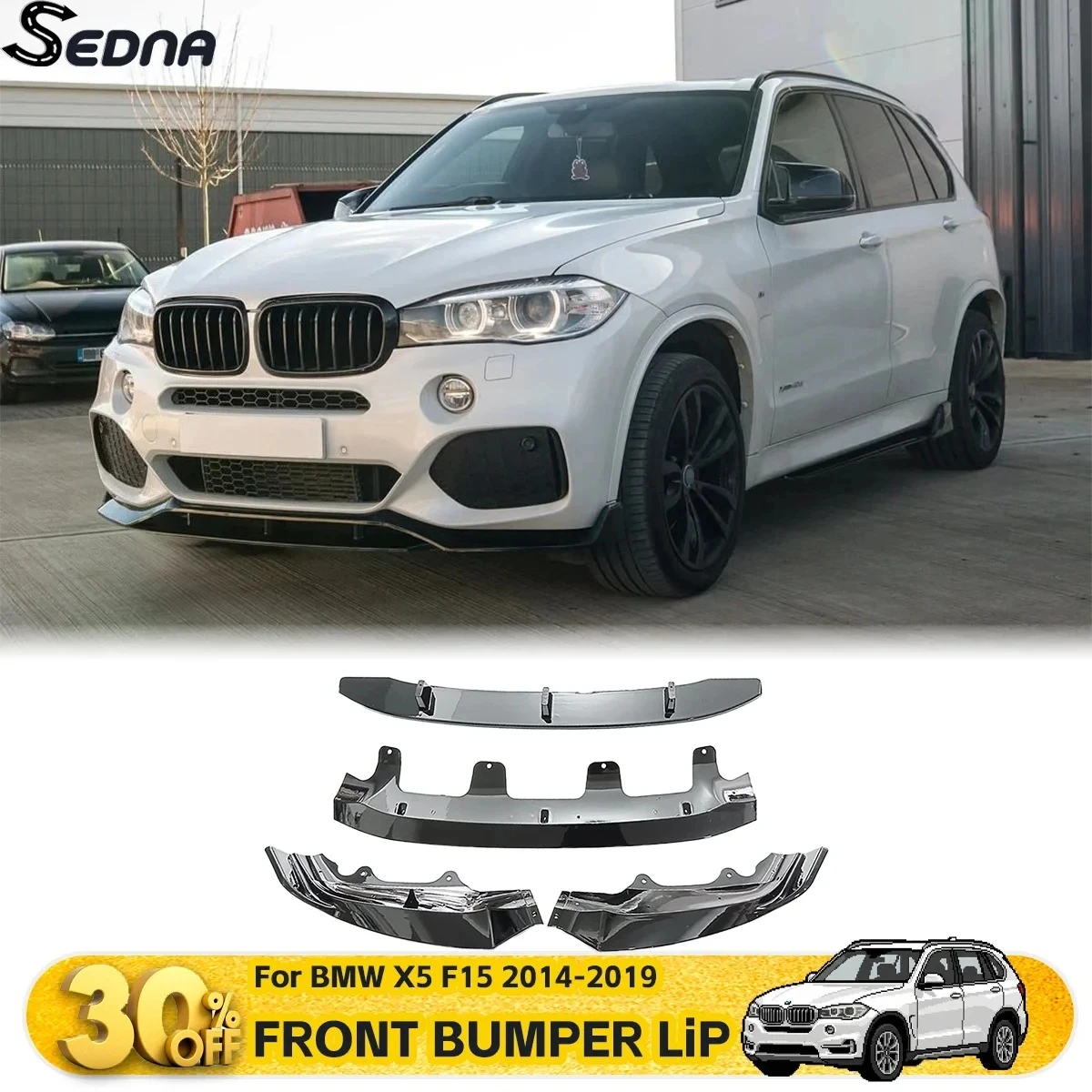 

Front Bumper Lip Shovel For BMW X5 F15 2014-2019 M Sport Splitter Auto Exterior Parts Body Kits Car Tuning Guard Accessories