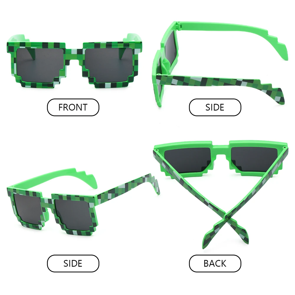 Thug Life Sunglasses Retro Gamer Robot Sunglasses Pixel Mosaic Sunglasses Birthday Party Cosplay Favors for Kids and Adults