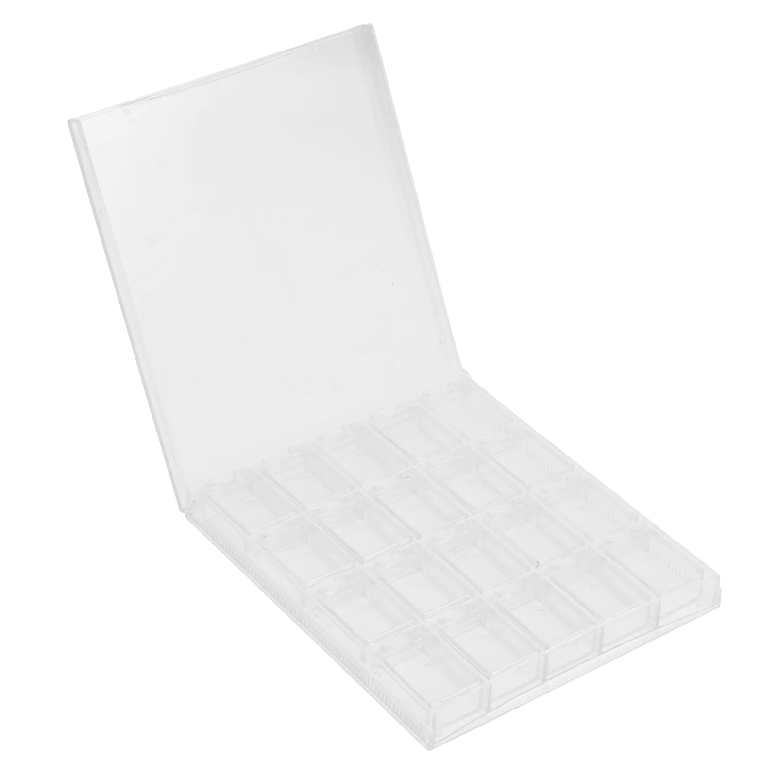 

Чехол-органайзер для ногтей, 21-сетчатый прозрачный полипропиленовый пластиковый ящик для хранения, секретная сетка с пряжкой, контейнеры для ногтей для организации