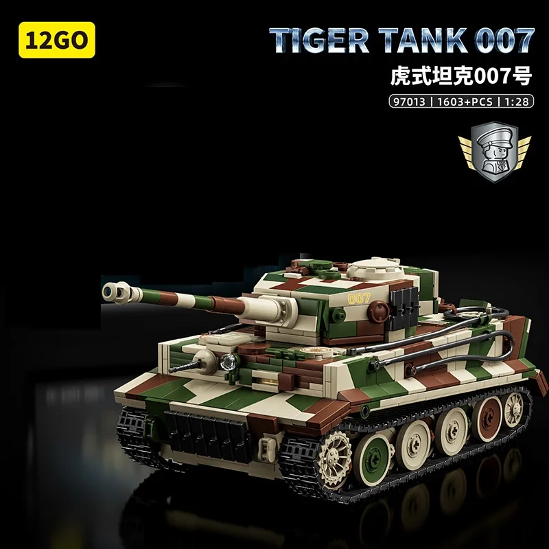 1603 stks Militaire Montage Blokken Tijger Tank Late Model 007 Serie Weitman Legendarische Tank Commander Educatief Speelgoed