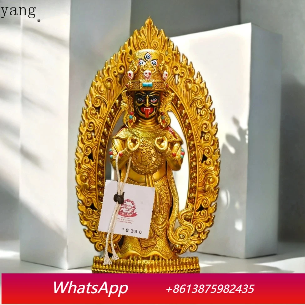 CX Copper gilding Zaki Lhamo statue Tibetan Buddhism Palden Lhamo God of Wealth decor Large 34cm,24cm,18cm