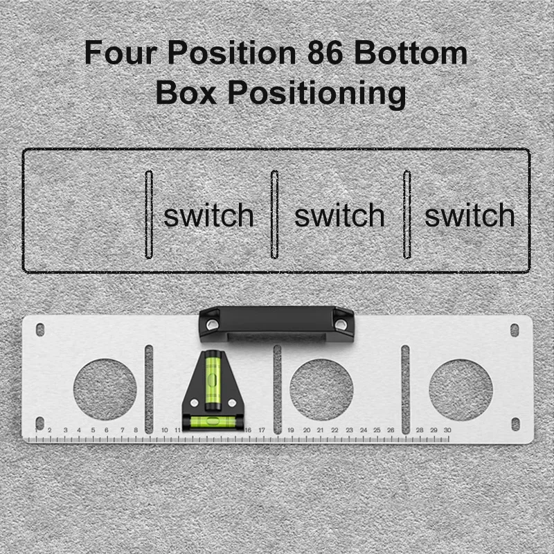 86 Type Socket Drawing Locator 3/4/5 Panel Bottom Box Switch Template Drawing Tool Stainless Steel Socket Paint Line Positioning