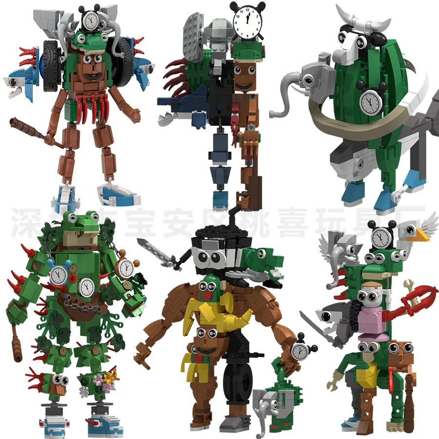 

New Brainrots cultured Fusion Monster shanhaijini Tung Tung Sahur Figures Building Blocks Ideas Toys for Boys Birthday Gifts
