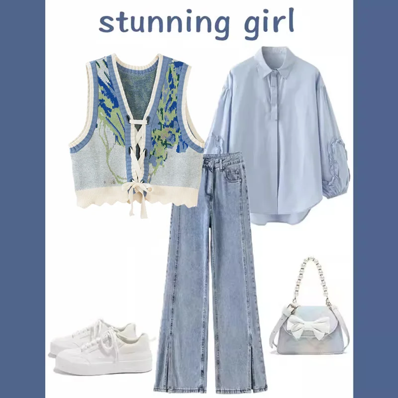 シックな小さいサイズのカレッジスタイルレディースユニークなデニムスリムジーンズ秋の新作ファションセット by ngke キャメル