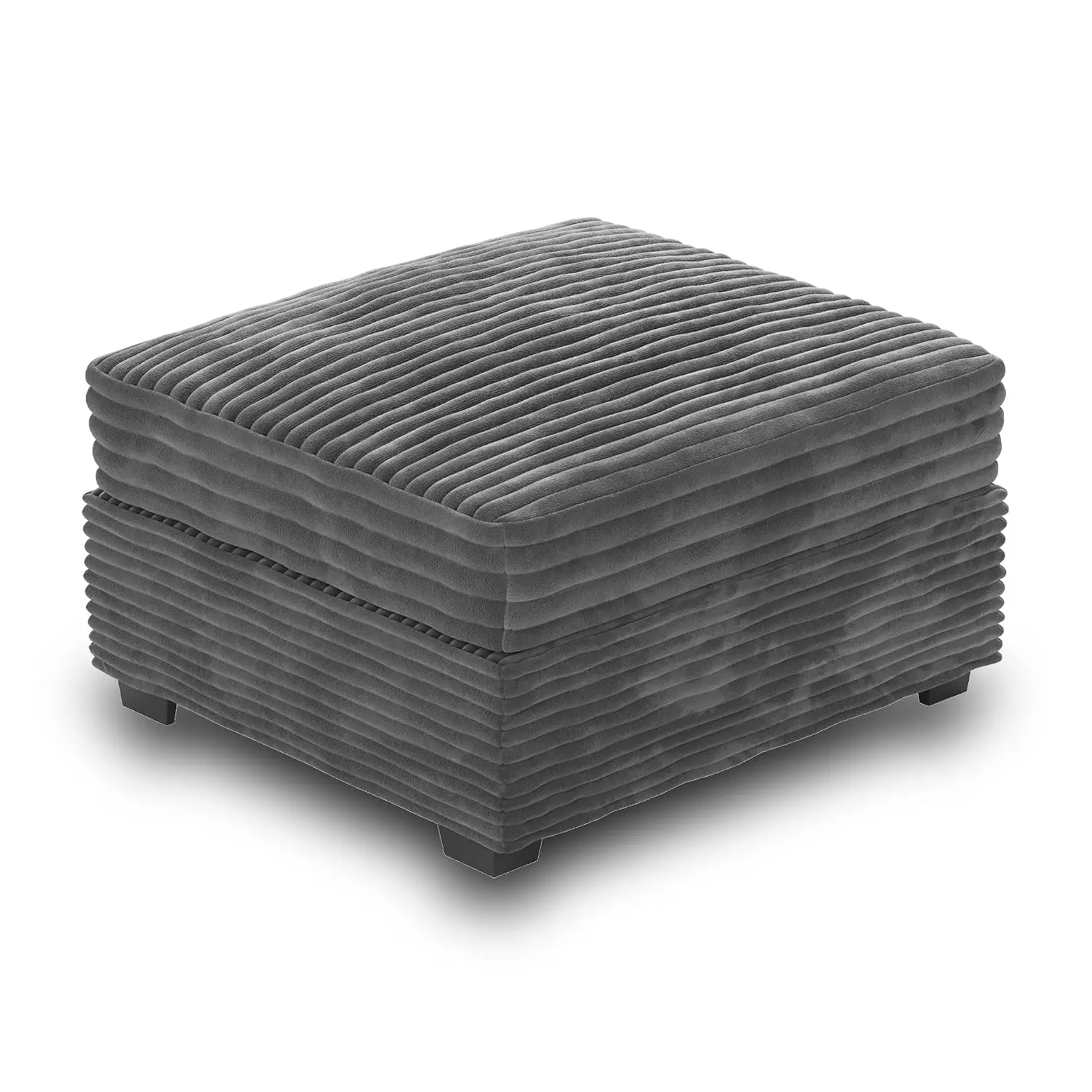 Modular Sectional Sofa Couch Matching Ottoman Seat Table Footrest(Grey Velvet Corduroy), Customized