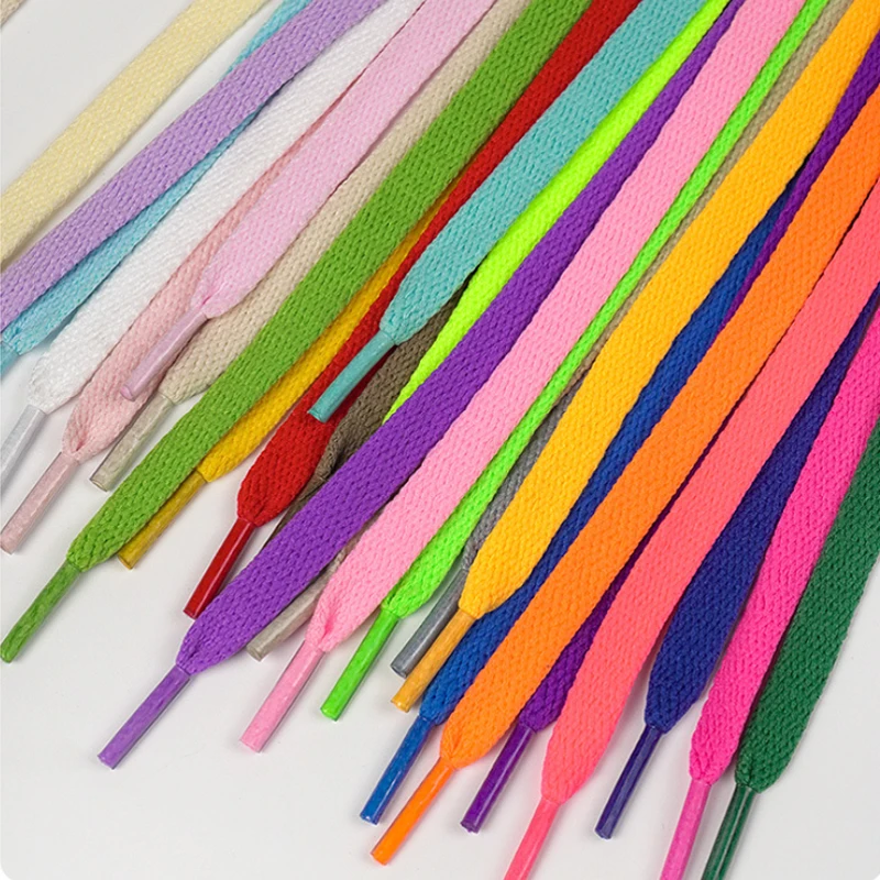 1Pair/3Pair 0.8cm Wide Flat Solid-Color Shoelaces High-Quality Shoelaces for Sneakers and Canvas Shoes 19 color options