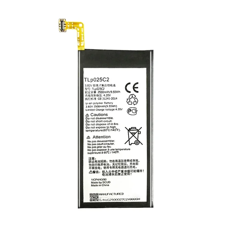 Nueva batería TLp025C2 TLP025C1 para Alcatel OneTouch Pop 4 Plus 5056E 2500mAh