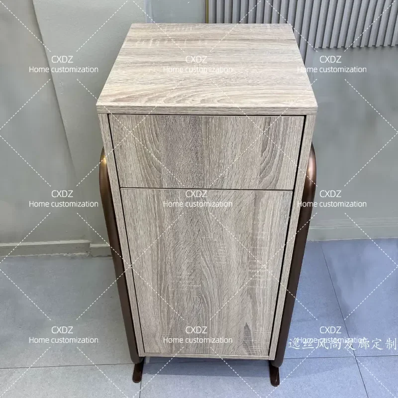 European Style Beauty Salon Trolley Cart with Storage Cabinet Locker for Hair Manicure Tools Organizer Box