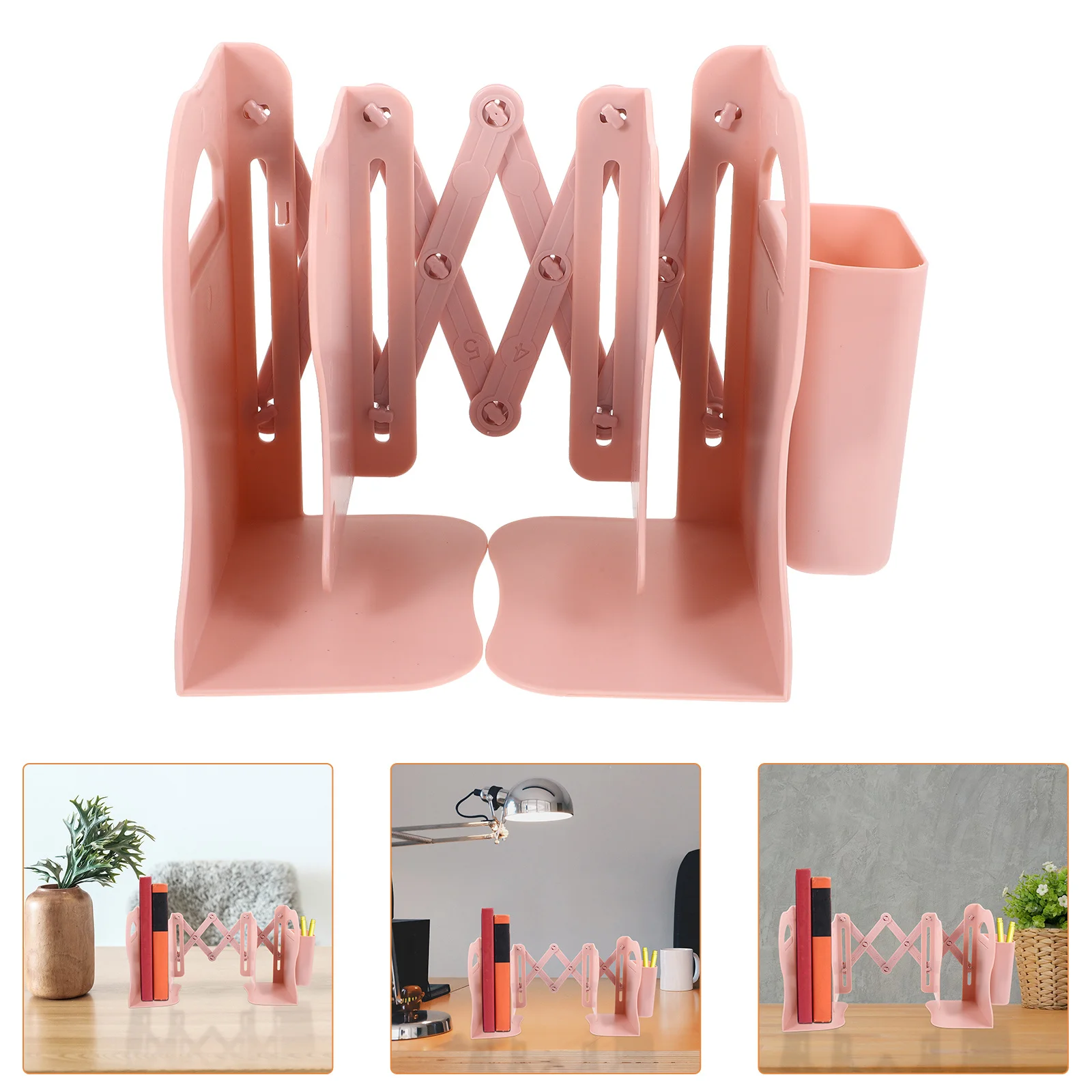 

Foldable Adjustable Silicone Bookend Heavy Duty Non-Skid Book Holder for Shelves Desk Desktop Office Storage Organizer