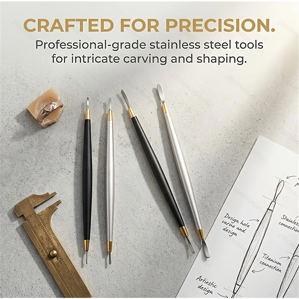 2Pcs Fine Doll Eye-opening Knife, Clay Figure Doll Head Tool,Kneading Dough Molding Detail Carving,Oil Pastel, Scraper And Wiper