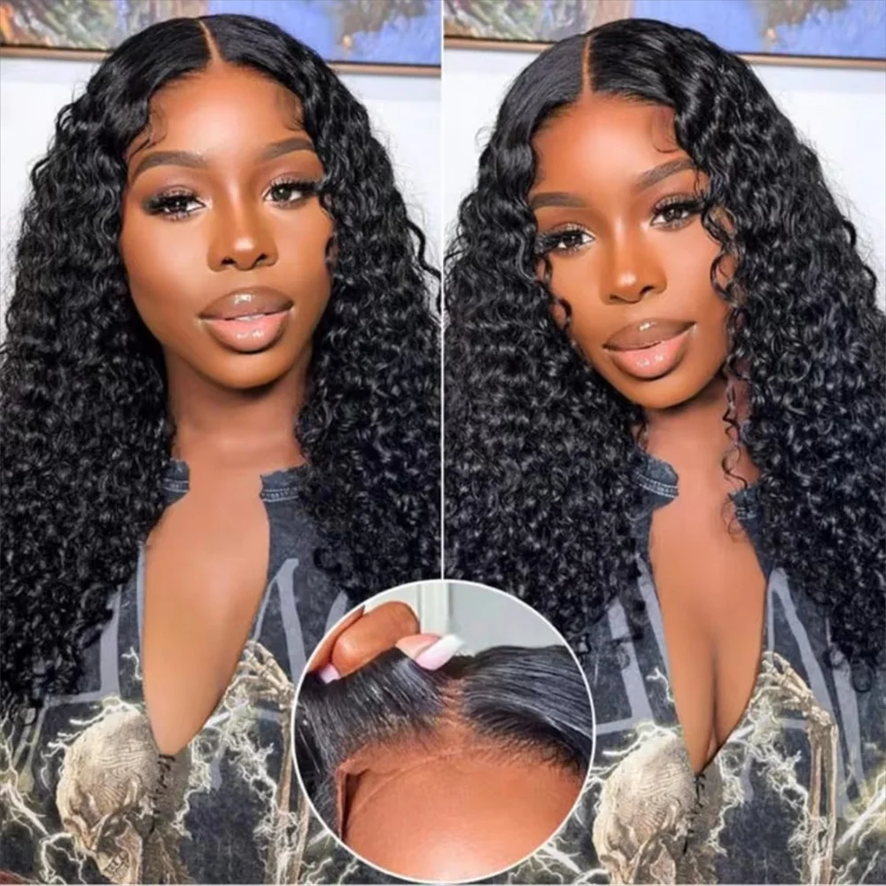 

Deep Wave Glueless 6x4 Lace Closure Wigs Human Hair For Women Deep Wave Wear and Go Wigs Pre Cut Lace Lace Front Human Hair Wig