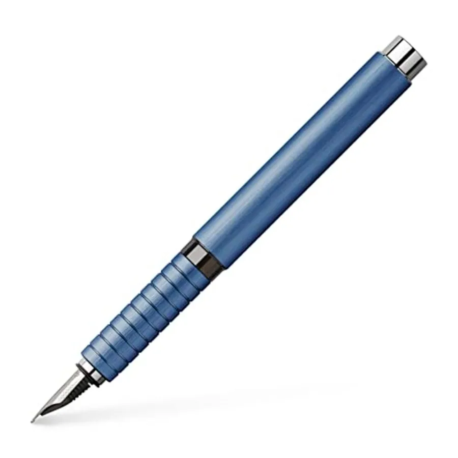 

Essentio Aluminum Blue Fountain Pen - Medium Nib with Black Ink - Fine Writing Instruments