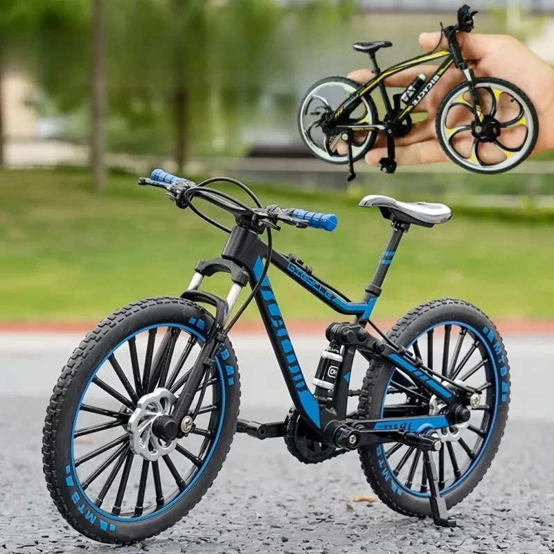 Simulated 1/8 alloy off-road mountain bike model soft tail ornament collectible toy