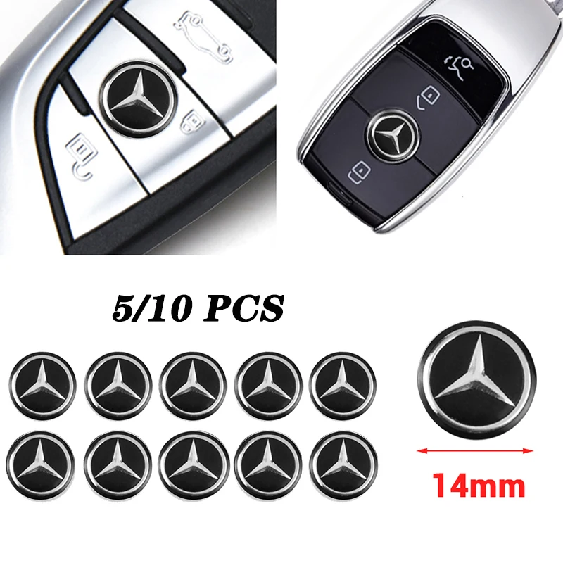 14MM Car Decorative Accessories Auto Key Decals Stickers For Mercedes Benz AMG W203 W206 W220 W205 W211 W177 W204 W213 W214 W168