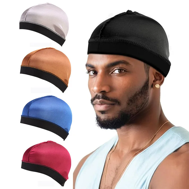 1P Wave Cap, Silk Stocking Wave Caps for 360 Waves, Silky Durag for Men, Stain Caps,Shower Caps, Running and Cycling Sports Hats
