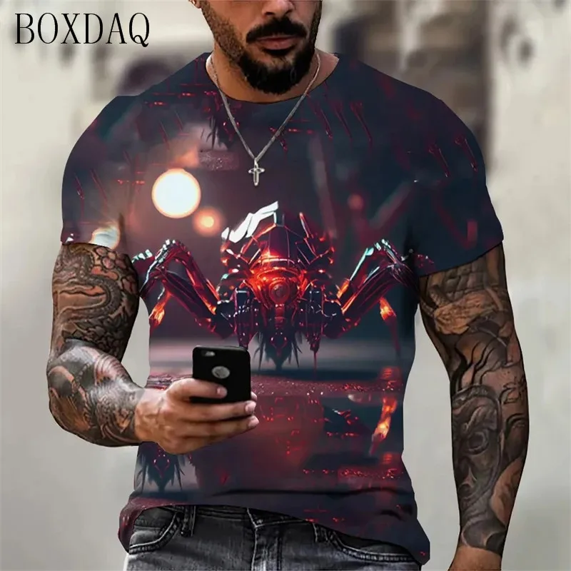 Fashion Spider Graphic Men's T-Shirts 3d Print Trend Male T Shirt Short Sleeve O-Neck Loose Casual Tops 6XL Plus Size Tee