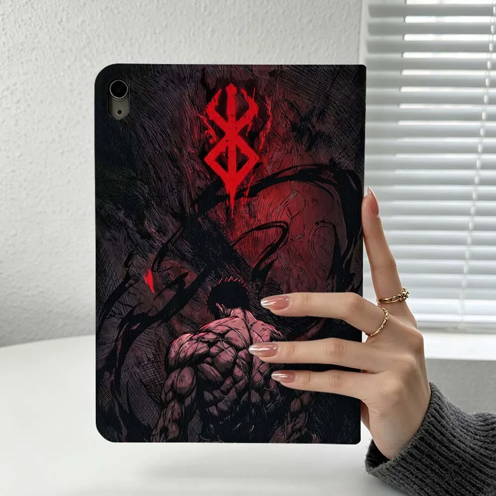 Anime B-Berserk Art Logo For iPad Pro Air mini 7 6 5 4 3 2 1 9gen M5 M4 11th 10th A17 Pro A16 Soft Inch Tablet Case Cover