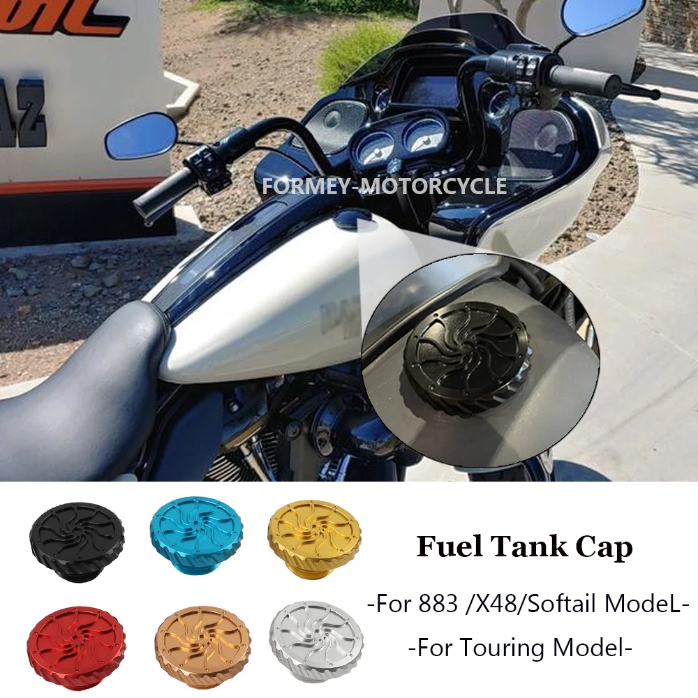 

Motorcycle CNC Front Fuel Tank Cap Oil Tank Gas Cover Sportster XL883 Dyna Softia For Harley CVO Road Glide Street Glide 2023