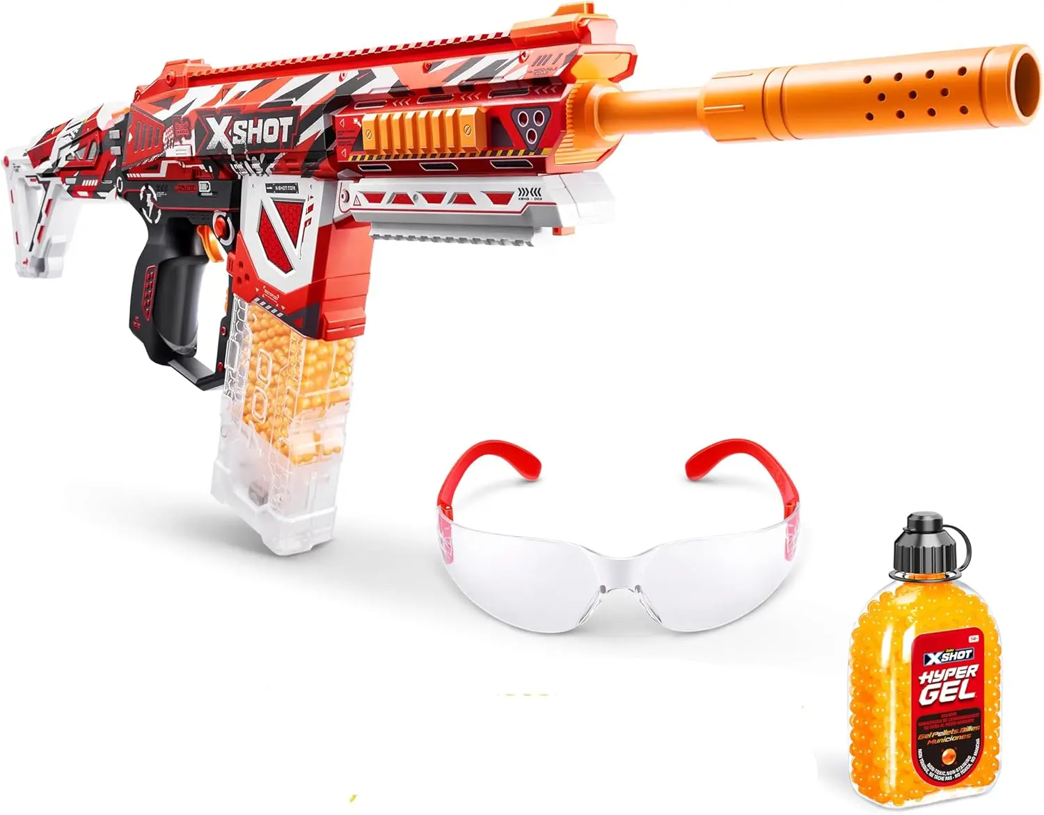 

Гелевый бластер Hyper Gel Blaster HPG-700, полуавтоматический/автоматический, с 20 тысячами гелевых шариков, магазином на 700 шариков и защитными очками, для детей от 14 лет