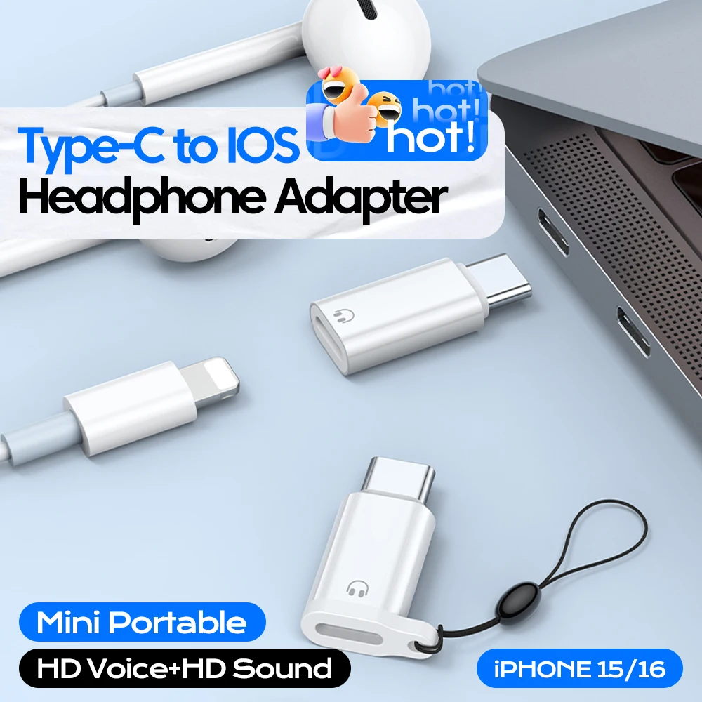 

Type C To IOS OTG Headphone Adapter USB C To IOS Support Voice Call OTG Adapter For iPhone 16 15 iPad Notebook
