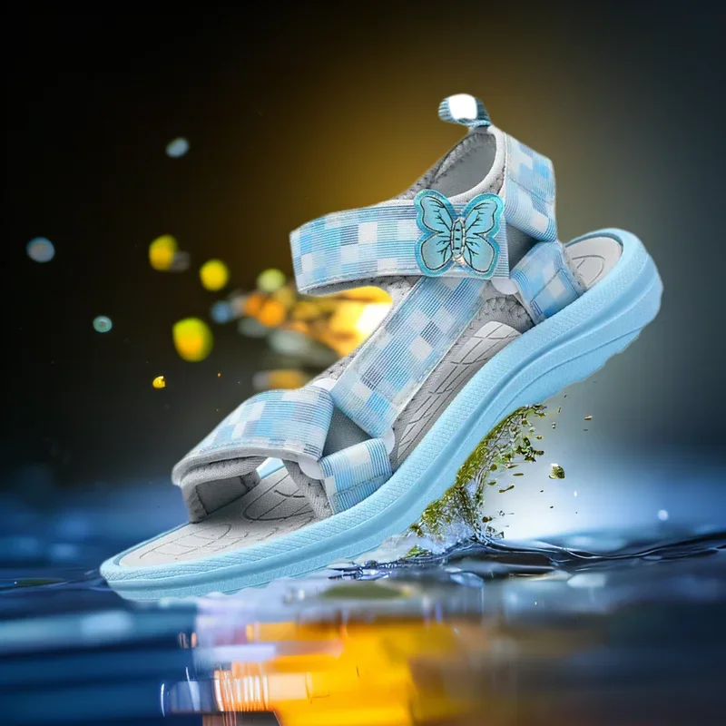 Kids Sandals Shoes Boys Summer Sports Hiking Beach Outdoor Lightweight Open-Toe Sports Sandals for Children Girls Fashion