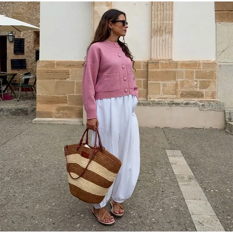 Elegant Knit Solid Women Cardigan O Neck Full Sleeve Single Breasted All-match Pocket Lady Jacket 2026 Spring Female Knitwear 27 S2b045ecc3cf8426a8eff8bd5bac2c769X
