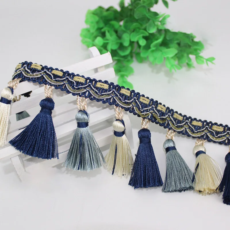 11.5 Meter Exquisite Curtain Lace Tassel Fringe Upholstery Ribbon Trim DIY Drapery Curtain Sofa Tablecloth Decor  Accessories