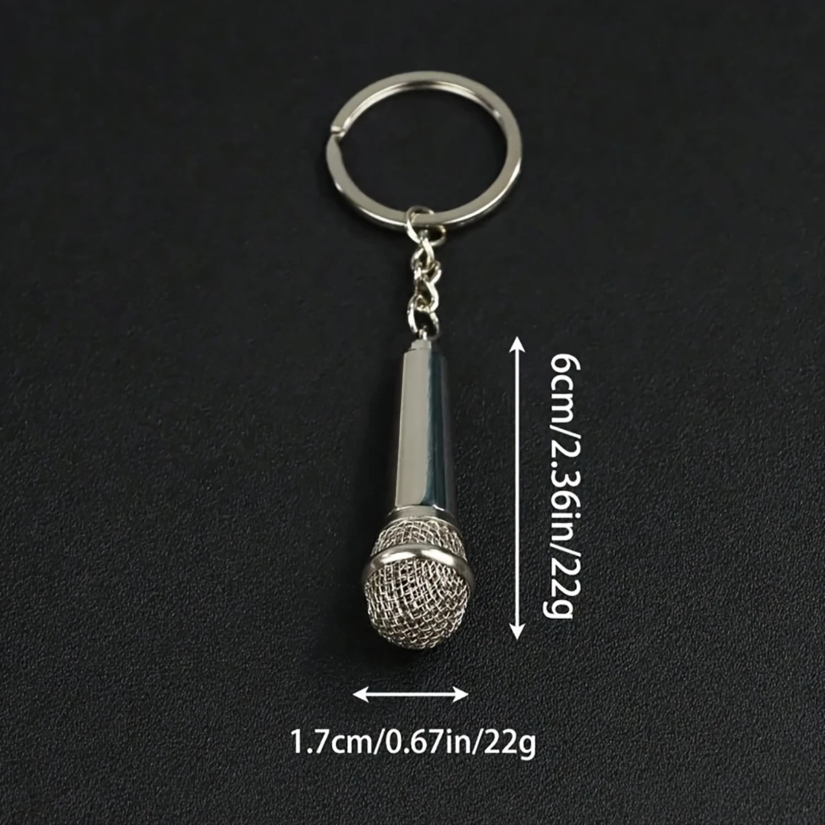 Custom Microphone Keychain with Name Engraving