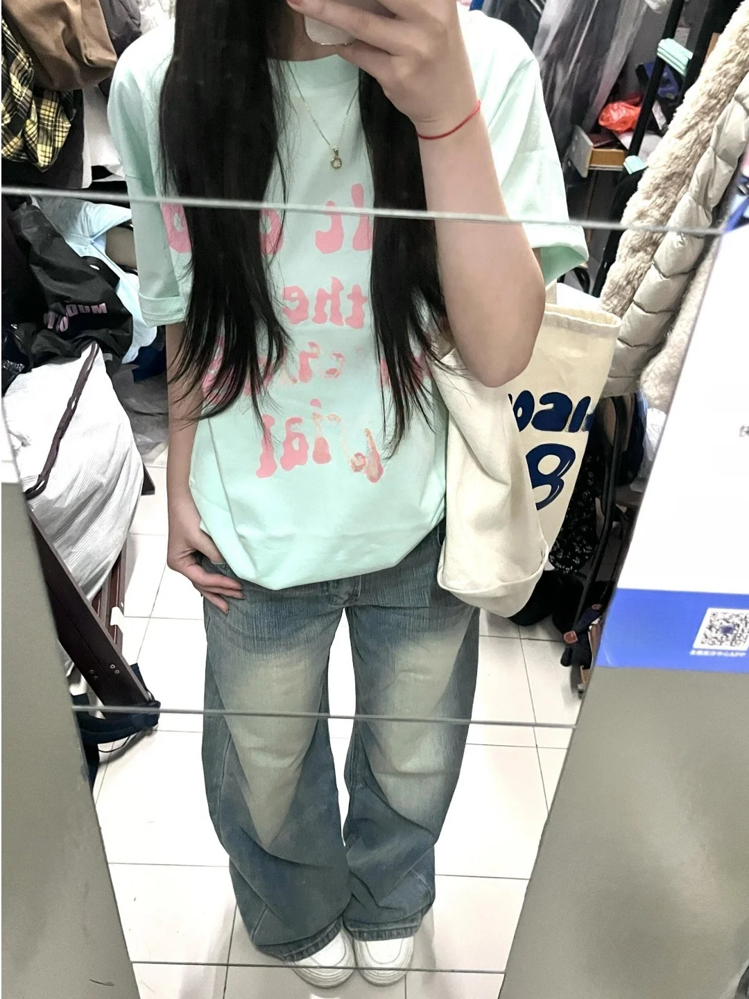 Dopamine Mint Green Letter Print round Neck Short Sleeve T-Shirt Women Summer Loose Whitening Age-Defying New Style Top