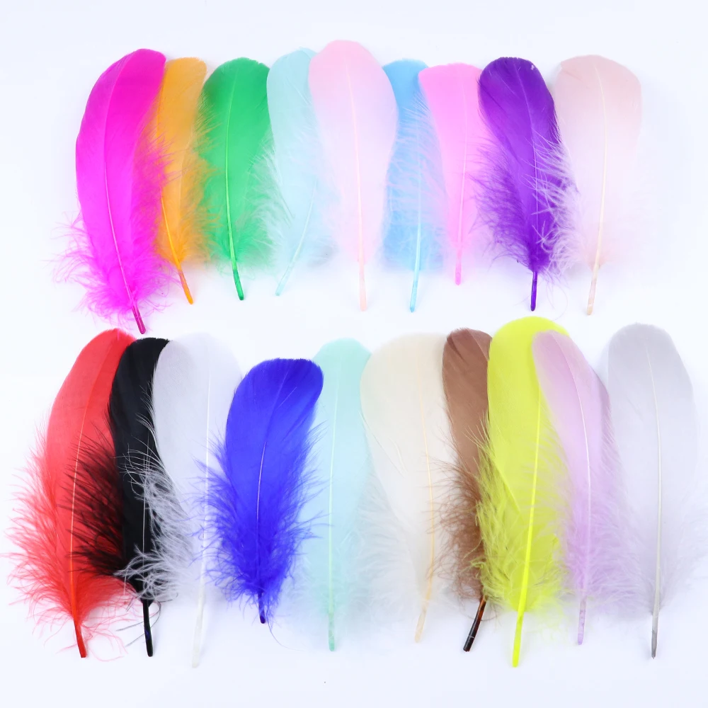 100Pcs/Lot Natural Goose Feathers 10-15CM Plumes for Crafts Clothing Accessories Jewelry Making Plumas Hair Accessories