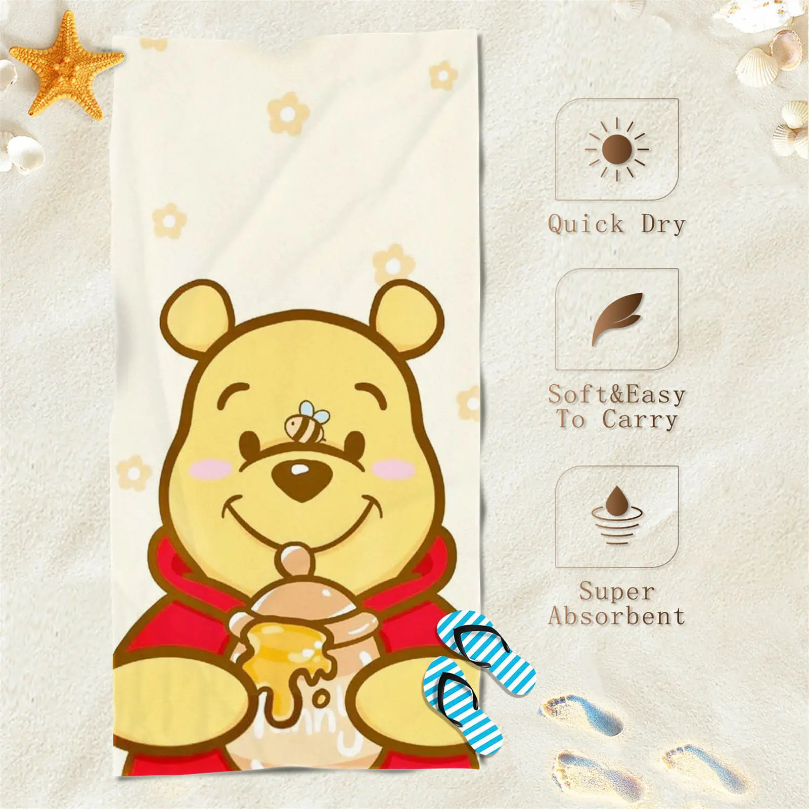 Winnie The Pooh Anime Towel Shower For Women Sauna Towels Bathroom Cotton 100% Beach Travel Bath & Items Home