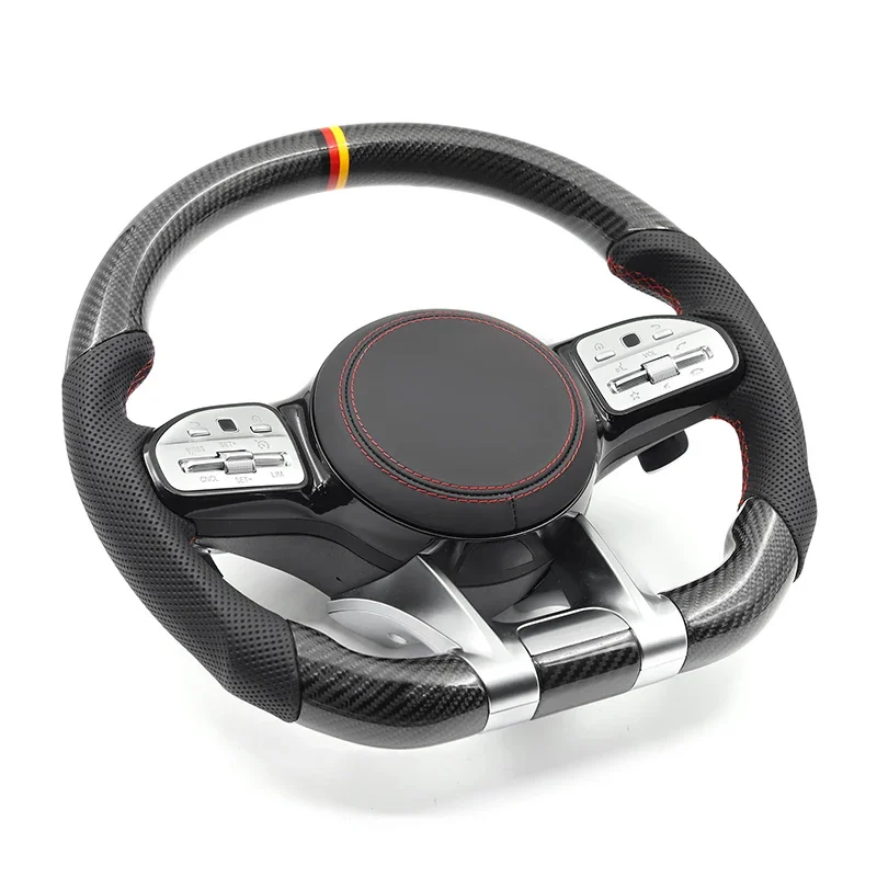 Rakitan Roda Kemudi Mobil Karbon Asli untuk Mercedes Benz AMG W205 W204 W212 A/B/C/E/S/G/V Class Cls Glc Gle Gls Gla Cla Glk Slc