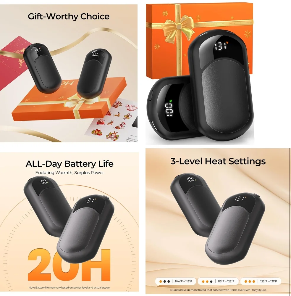 

Портативная электрическая грелка для рук, быстрая зарядка, перезаряжаемая USB, теплые руки, подарок для женщин и мужчин, Рождество, зима, путешествия на открытом воздухе