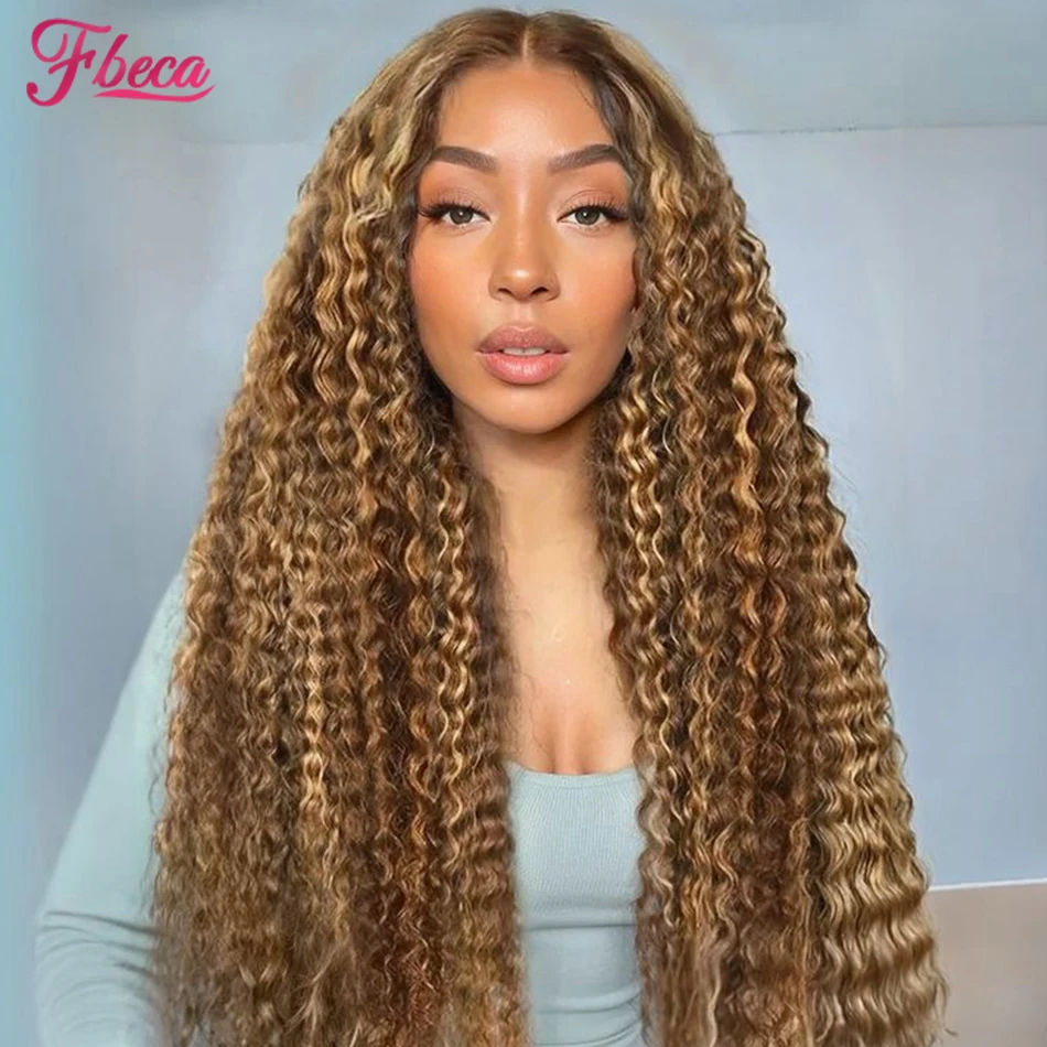 

Highlight 13x4 13x6 HD Lace Front Wig Pre Plucked Lace Frontal Wig Kinky Curly 100% Human Hair Wig For Black Women 4x4 Lace Wig